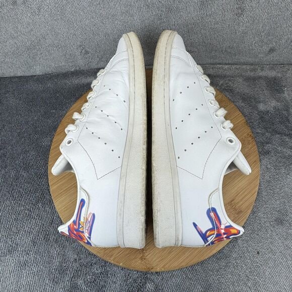Adidas Stan Smith Shoes Mens Size 11 White Leather Graffiti Heel Tennis FV7869 - Picture 7 of 10